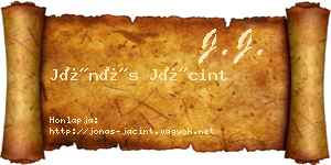 Jónás Jácint névjegykártya